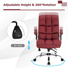 Load image into Gallery viewer, Adjustable Swivel Office Chair with High Back and Flip-up Arm for Home and Office-Red