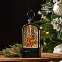 Load image into Gallery viewer, LED Snow Globe Lantern with Forest Deer 9.5"H
