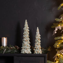 Load image into Gallery viewer, Glittered Holly Pinecone Tree (Set of 2)