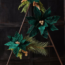 Load image into Gallery viewer, Forest Green Poinsettia Stem (Set of 6)