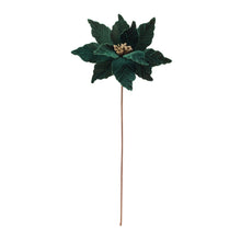 Load image into Gallery viewer, Forest Green Poinsettia Stem (Set of 6)