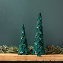 Load image into Gallery viewer, Green Beaded Leaf Pine Tree (Set of 2)