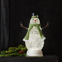 Load image into Gallery viewer, LED Snowman Snow Globe 11"H