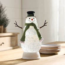 Load image into Gallery viewer, LED Snowman Snow Globe 11"H