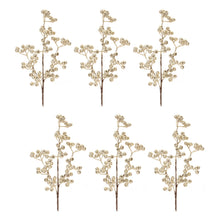 Load image into Gallery viewer, Glittered Champagne Berry Spray (Set of 6)