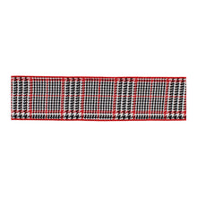 Load image into Gallery viewer, Red and Black Houndstooth Plaid Wired Ribbon 4" x 10yds