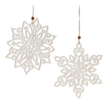 Load image into Gallery viewer, Wood Cut-Out Snowflake Ornament (Set of 24)