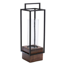 Load image into Gallery viewer, Wood Candle Holder with Iron Frame 20"H
