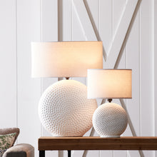 Load image into Gallery viewer, Notched Ceramic Table Lamp 26"H