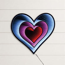 Load image into Gallery viewer, Hanging Triple Heart Ekko Light Display 23.5"H