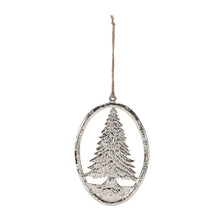 Load image into Gallery viewer, Etched Metal Pine Tree Ornament (Set of 12)