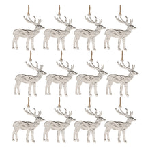 Load image into Gallery viewer, Etched Metal Deer Ornament (Set of 12)