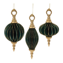 Load image into Gallery viewer, Glittered Folded Paper Ornaments (Set of 6)