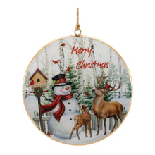 Load image into Gallery viewer, Merry Christmas Woodland Disc Ornament (Set of 6)