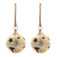 Load image into Gallery viewer, Distressed Metal Bell Ornament (Set of 2)