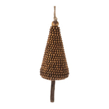 Load image into Gallery viewer, Wood Beaded Pine Tree Ornament (Set of 4)