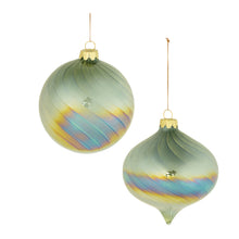 Load image into Gallery viewer, Iridescent Swirled Glass Ornament (Set of 6)