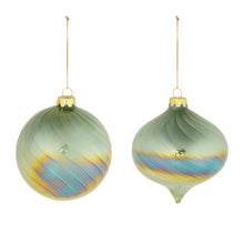 Load image into Gallery viewer, Iridescent Swirled Glass Ornament (Set of 6)