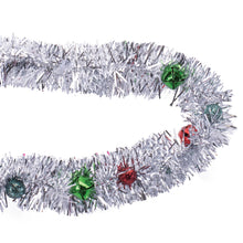 Load image into Gallery viewer, Tinsel Sleigh Bell Ornament Garland (Set of 2)