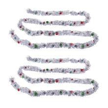 Load image into Gallery viewer, Tinsel Sleigh Bell Ornament Garland (Set of 2)