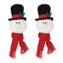 Load image into Gallery viewer, Plush Snowman Head Ornament (Set of 2)