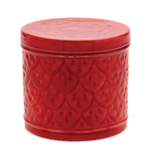 Load image into Gallery viewer, Red Metal Container with Lid (Set of 2)