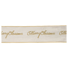 Load image into Gallery viewer, Embroidered Merry Christmas Wired Ribbon 4" x 5 Yds.