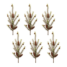 Load image into Gallery viewer, Pine and Pinecones Spray (Set of 6)