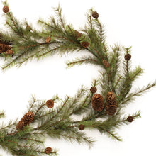 Load image into Gallery viewer, Pine and Pinecone Garland 6'L