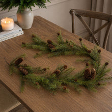Load image into Gallery viewer, Pine and Pinecone Garland 6'L