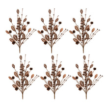 Load image into Gallery viewer, Mixed Holly Berry Pinecone Spray (Set of 6)