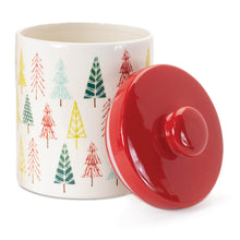 Load image into Gallery viewer, Ceramic Pine Tree Print Cookie Jar 10"H