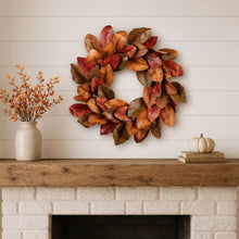 Load image into Gallery viewer, Fall Magnolia Leaf Wreath 24"D