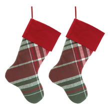 Load image into Gallery viewer, Plaid Print Stocking (Set of 2)