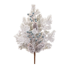Load image into Gallery viewer, Flocked Pine Berry Spray (Set of 2)