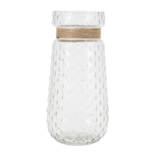 Load image into Gallery viewer, Texture Glass Vase with Jute Accent (Set of 2)