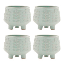 Load image into Gallery viewer, Footed Ceramic Leaf Pattern Planter (Set of 4)