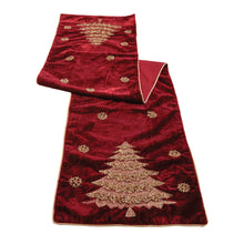 Load image into Gallery viewer, Embroidered Pine Tree Table Runner 72"L