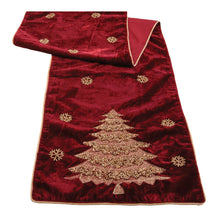 Load image into Gallery viewer, Embroidered Pine Tree Table Runner 72"L