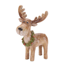 Load image into Gallery viewer, Whimsical Moose with Wreath 9"H