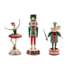 Load image into Gallery viewer, Nutcracker Soldier, Mouse & Ballerina Figurines (Set of 3)