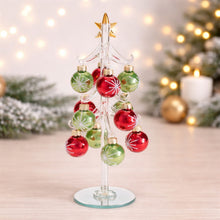 Load image into Gallery viewer, Glass Tree with Mini Ornaments 10"H