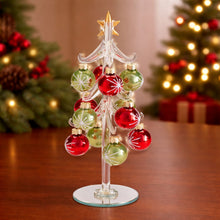 Load image into Gallery viewer, Glass Tree with Mini Ornaments 10"H