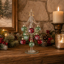 Load image into Gallery viewer, Glass Tree with Mini Ornaments 7.75"H