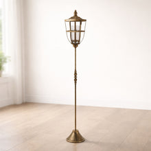 Load image into Gallery viewer, Distressed Metal Lantern Post with Glass Insert 48"H