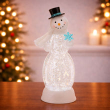 Load image into Gallery viewer, LED Snowman Snow Globe 13"H