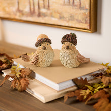 Load image into Gallery viewer, Woodland Bird with Acorn Hat Figurine (Set of 2)