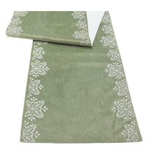 Load image into Gallery viewer, Sage Snowflake Table Runner 72"L