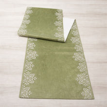 Load image into Gallery viewer, Sage Snowflake Table Runner 72"L