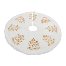 Load image into Gallery viewer, Metallic Leaf Christmas Tree Skirt 48"D